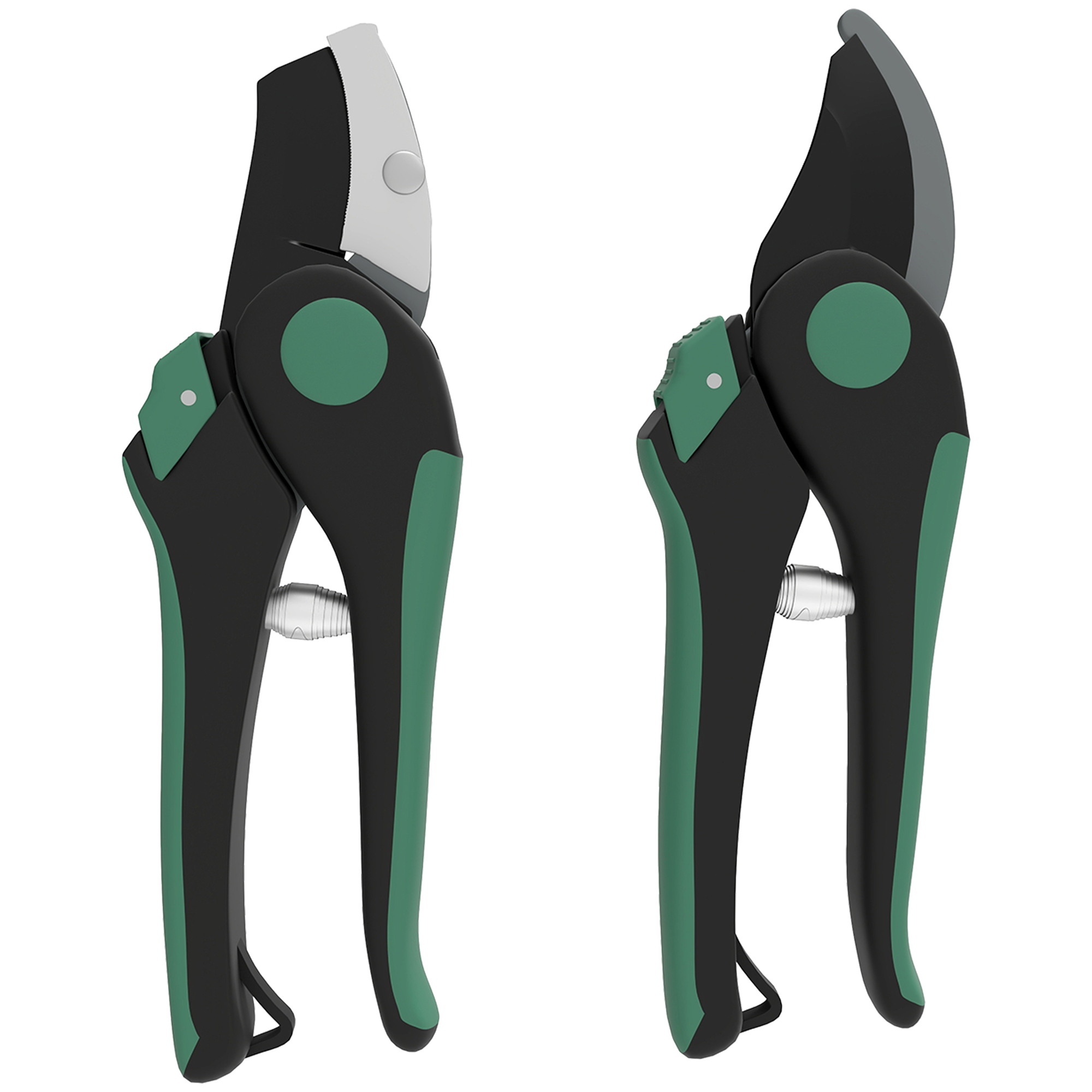 2-teiliges Gartengeräte-set, Metall-gartengeräte Mit Gartenschere, Grün Und Schwarz