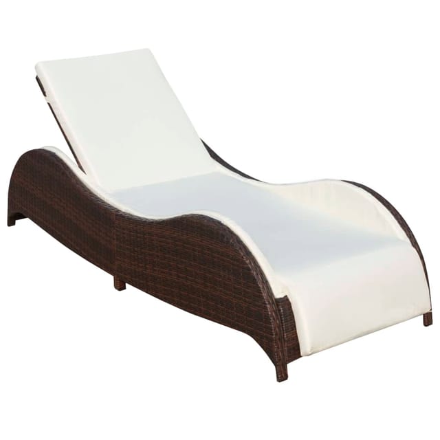 Sonnenliege Mit Polsterauflage Poly Rattan Braun Vidaxl