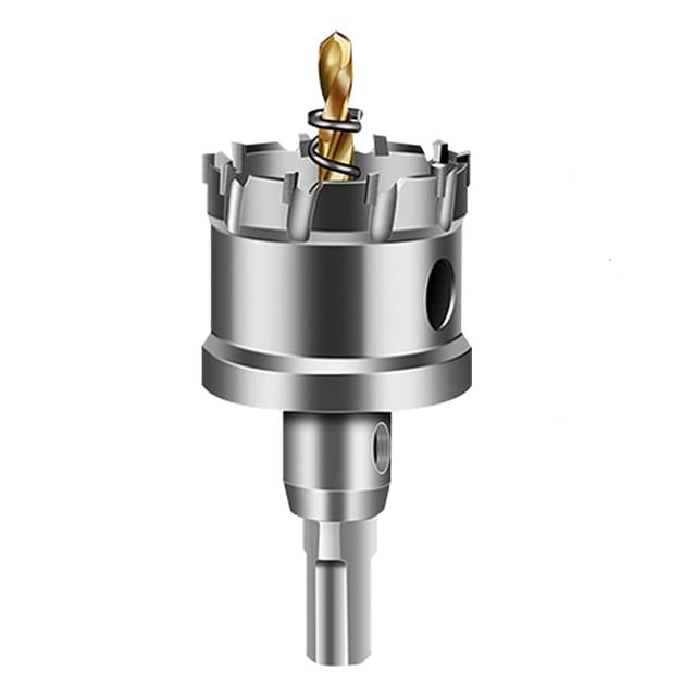 Memkey – 35-mm-tct-lochsäge Für Hartmetall – 25 Mm Schnitttiefe – 10 Mm Schaft – Mit Titanbeschichtetem Zentrierbohrer