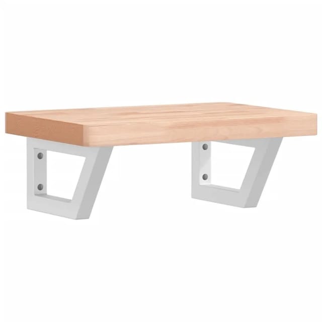 vidaXL Waschbeckenregal Wandmontage Stahl und Massivholz Buche 3302326