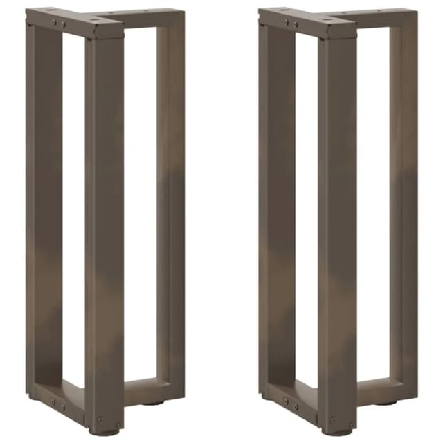 vidaXL Konsolentischbeine T-Form 2 Stk Naturstahl 25x28x72-73 cm 4013043
