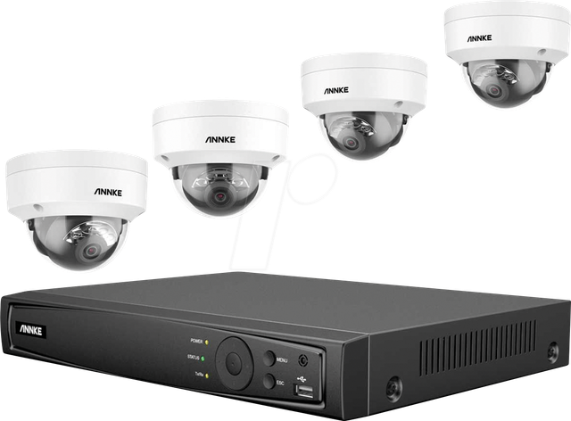 ANNKE N98KI91DG4 - Netzwerk-Videorekorder, Set inkl. 4 Kameras, PoE