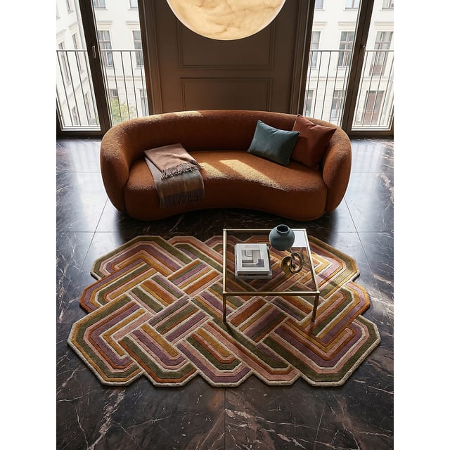 Wollteppich geometrisch Flieder 160 x 230 cm - SOAR Kadima Design
