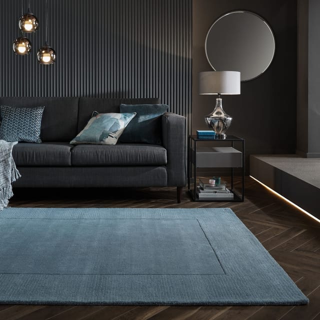 Wollteppich uni Blau 200 x 290 cm - MOLE Kadima Design