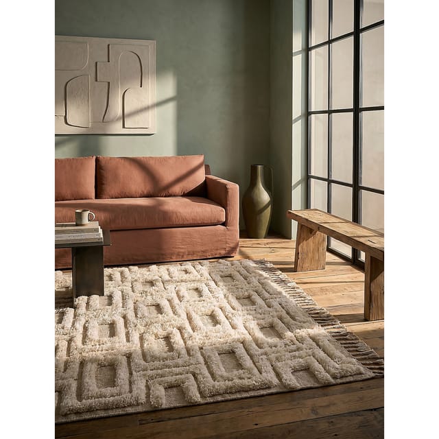 Wollteppich geometrisch Beige 120 x 170 cm - COPSE Kadima Design