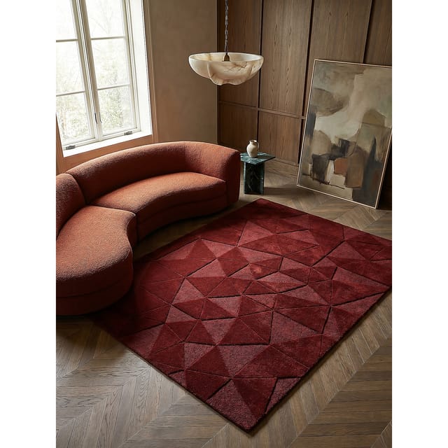 Wollteppich geometrisch Rot 160 x 230 cm - DEBEN Kadima Design