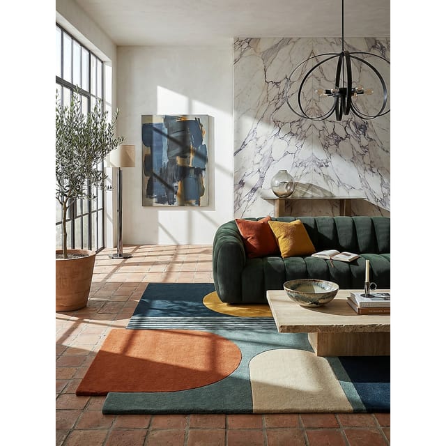 Wollteppich abstrakt Bunt 150 x 240 cm - HALLEIN Kadima Design
