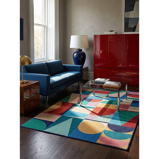 Wollteppich Geo-Patchwork Bunt 200 x 300 cm - DAHLIA Kadima Design