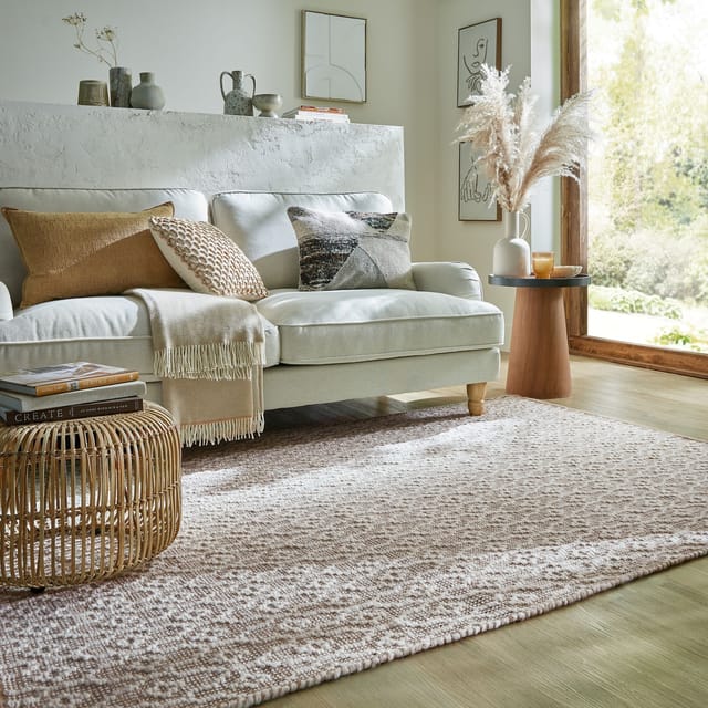 Wollteppich handgewebt Beige 120 x 170 cm - ROTHER Kadima Design