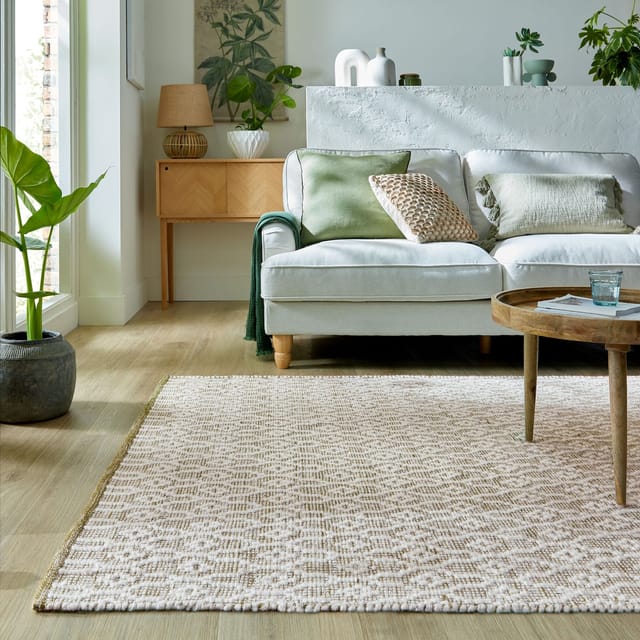 Wollteppich handgewebt Hellgrün 120 x 170 cm - ROTHER Kadima Design