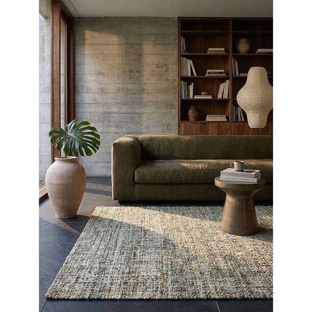 Wollteppich uni Grün 120 x 170 cm - OTLEY Kadima Design