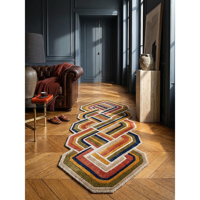 Läufer geometrisch Terrakotta 80 x 300 cm - SOAR Kadima Design