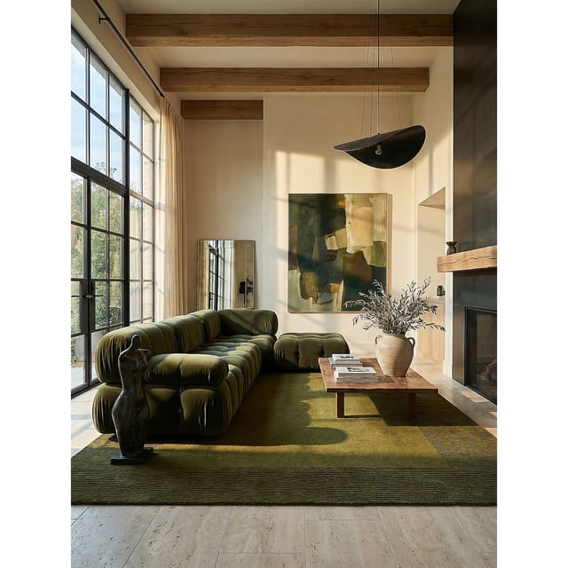 Wollteppich uni Grün 200 x 290 cm - MOLE Kadima Design