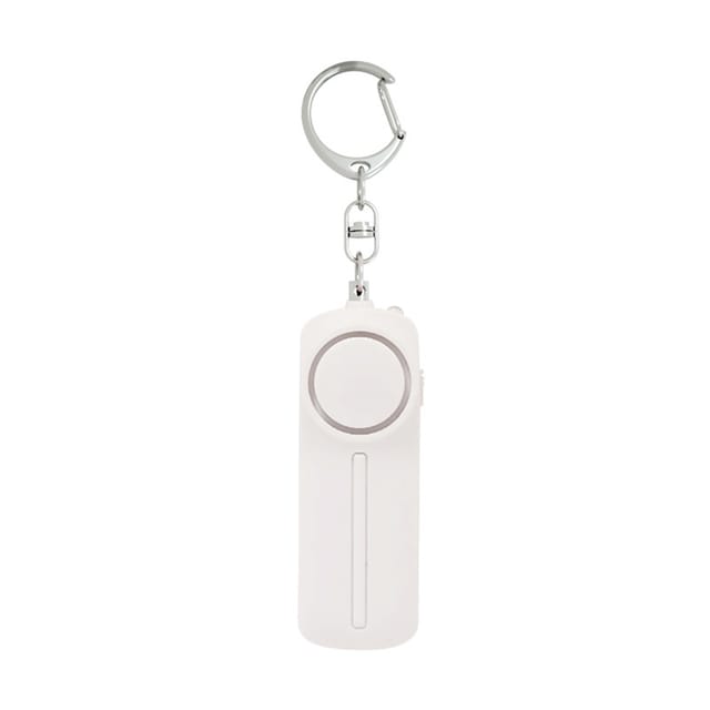 Persönlicher Abs-alarm Mit Zugring, Anti-wolf-schlüsselanhänger Für Damen, Led-licht Und Alarm, 86 X 30 X 20 Mm, Weiß