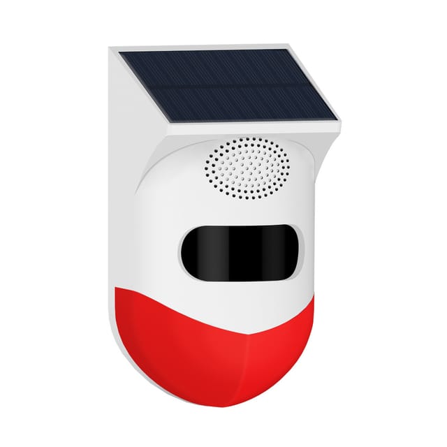 Einteilige Drahtlose Außenalarmanlage Mit Bewegungsmelder - Solarbetriebene, Wasserdichte Drahtlose Außentürklingel Mit Sirene Und Led Für Geschäft/büro/haus/tür/garage