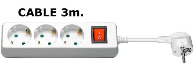 Microconnect 3-wege-schuko-steckdose, 3m Weiß