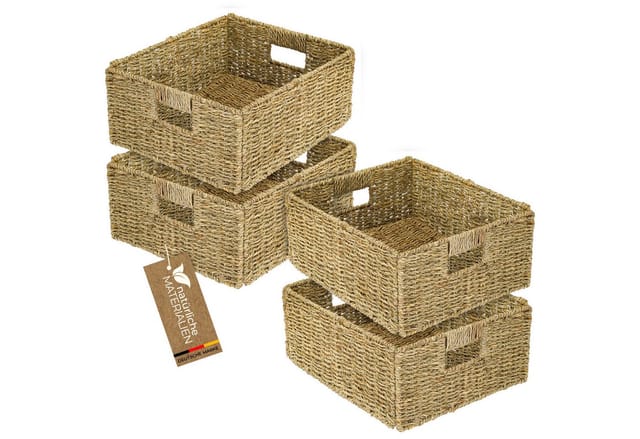 HMF 37043-S4 Aufbewahrungskorb Korb Seegras Kallax Halbes Fach 30 x 34 x 15 cm