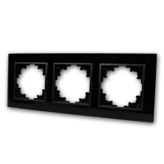McPower FLAIR Glasrahmen 3-Fach Schwarz Rahmen aus Glas