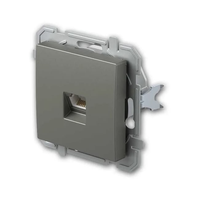 TEM LOGIQ RJ45 Netzwerkdose CAT6 88 Titan ohne Rahmen