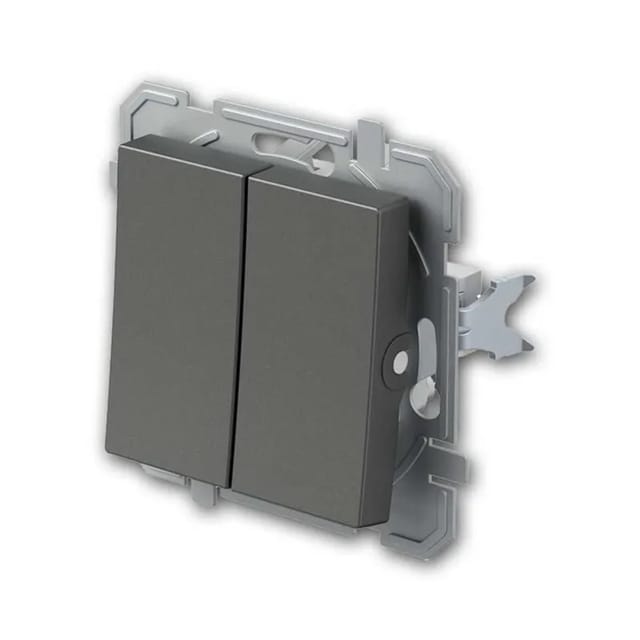 TEM LOGIQ 2-Fach Wechselschalter Anthrazit 250V10A ohne Rahmen