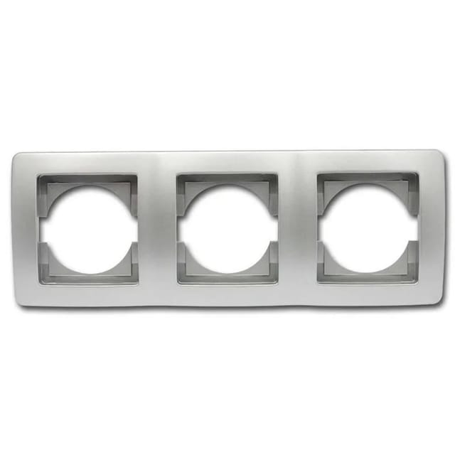 TEM EKONOMIK 3-Fach UP Rahmen Horizontal Silber