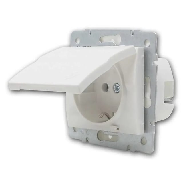 Kanlux LOGI Steckdose IP44 Weiß 250V16A ohne Rahmen