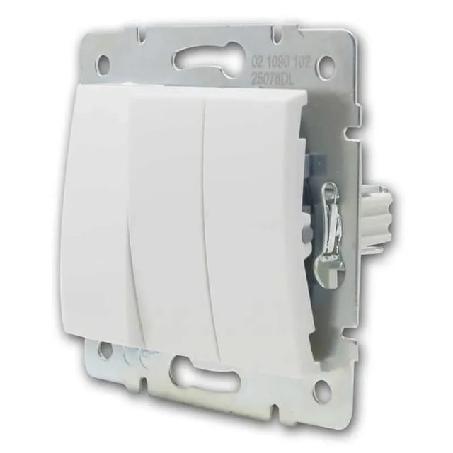 Kanlux LOGI 3-Fach Schalter Weiß 250V10A ohne Rahmen