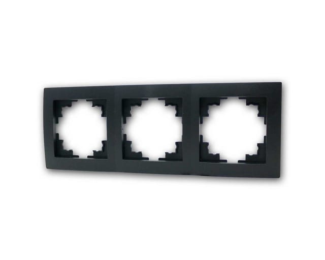 McPower FLAIR Rahmen 3-Fach Schwarz Matt Dreifachrahmen