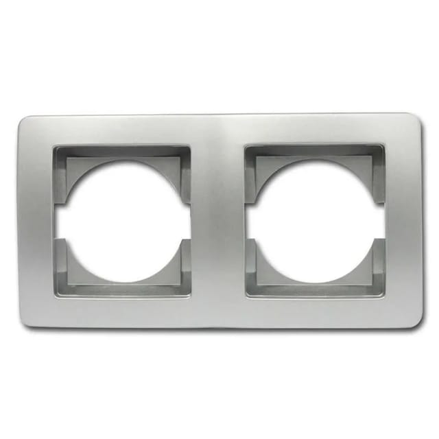 TEM EKONOMIK 2-Fach UP Rahmen Horizontal Silber