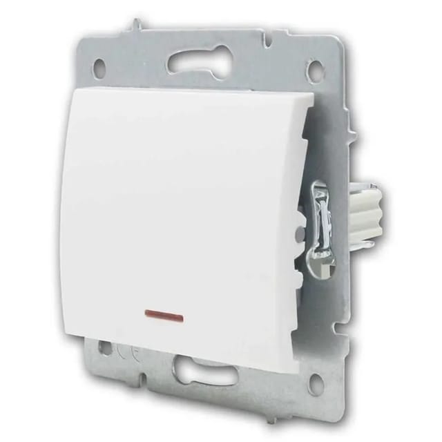 Kanlux LOGI Schalter mit LED Weiß 250V10A ohne Rahmen