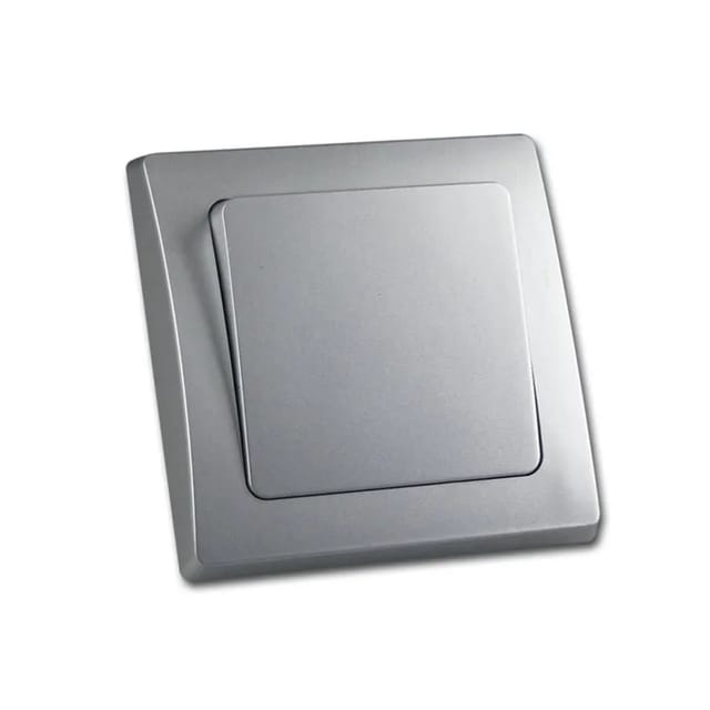ChiliTec DELPHI Taster 250V 10A inkl Rahmen UP Silber