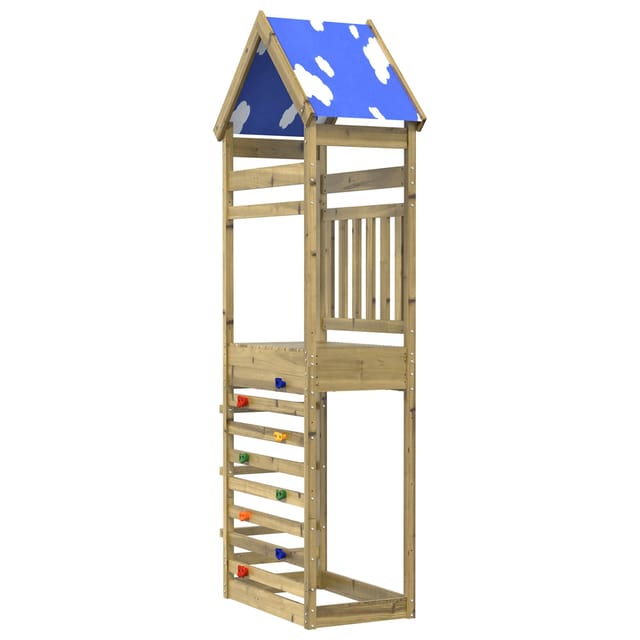vidaXL Spielturm Braun 52,5 x 85 x 265 cm Massives Imprägniertes Holz 3417189