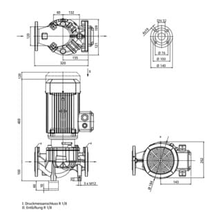 Wilo Trockenläufer-Standard-Einzelpumpe VeroLine-IPL32/155-3/2,DN32,3kW