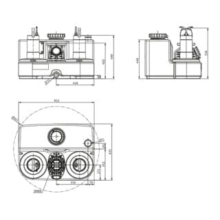 Wilo Abwasserhebeanlage DrainLift SANI-L. 16/T540/1-CEE, S3 - 10 %, 400 V, 50 Hz