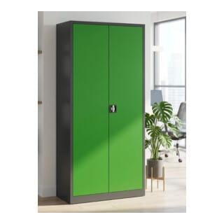STIER Universalschrank Basic 92 x 42 cm 4 Fachböden anthrazitgrau/grün