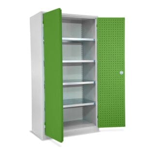 STIER Werkstattschrank 1940 x 1000 x 600 mm Hellgrau Grün