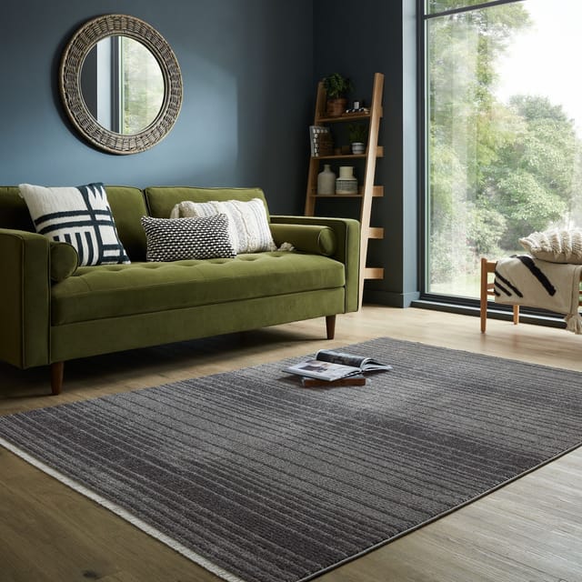 Teppich gestreift Anthrazit 200 x 300 cm - BREDE Kadima Design