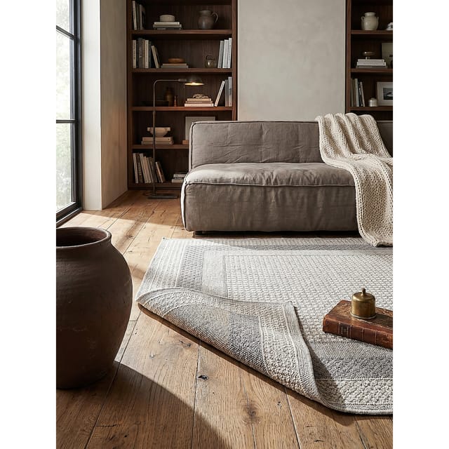 Teppich Bordüre Grau 140 x 194 cm - NORA Kadima Design