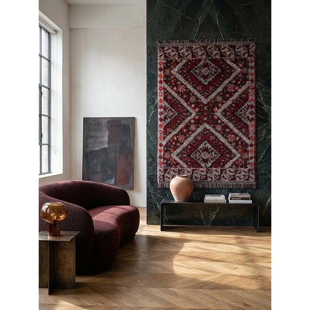 Shaggy-Teppich Boho Rot 133 x 190 cm - TAFRAUT Kadima Design