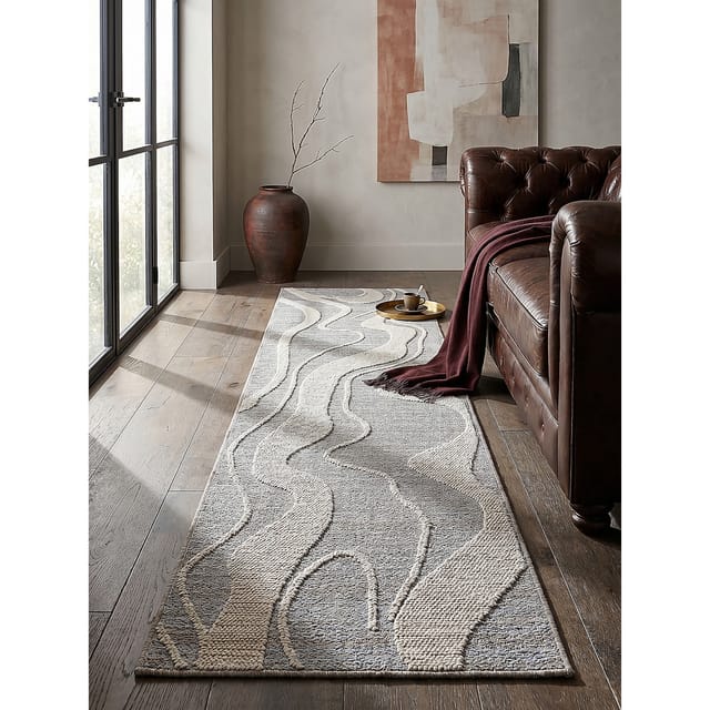 Läufer abstrakt Grau 78 x 230 cm - LEAM Kadima Design