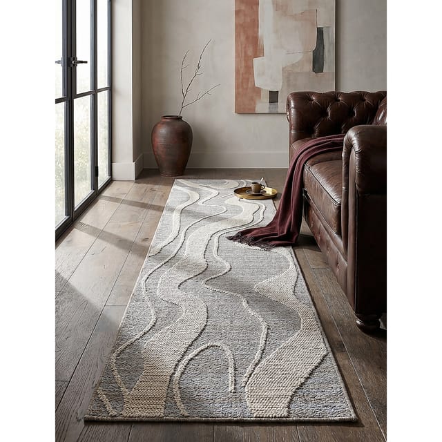 Läufer abstrakt Grau 60 x 223 cm - LEAM Kadima Design