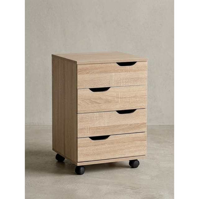 Rollcontainer – Sonoma, 40x60x40 cm, 3 Schubladen, Rollen, für Büro
