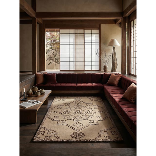 Hochflorteppich Orient Natur 160 x 230 cm - TINGIR Kadima Design