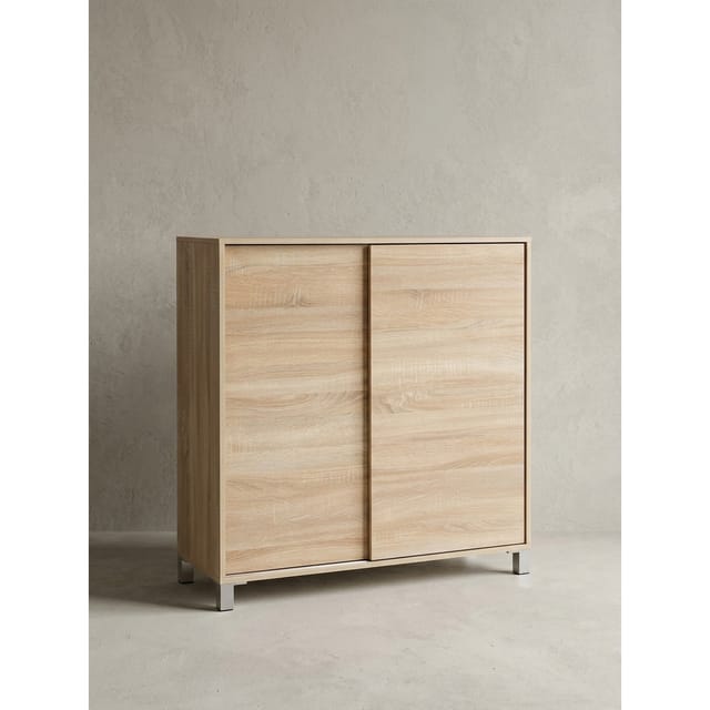Schuhschrank Holz für 20 Paar Schuhe mit Ablage, Sonoma 100x38x108 cm