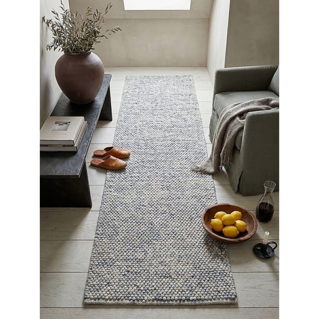 Läufer uni Hellblau 60 x 230 cm - MEDWAY Kadima Design