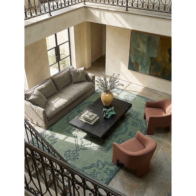 Hochflorteppich Orient Entenei-Blau 200 x 290 cm - TINGIR Kadima
