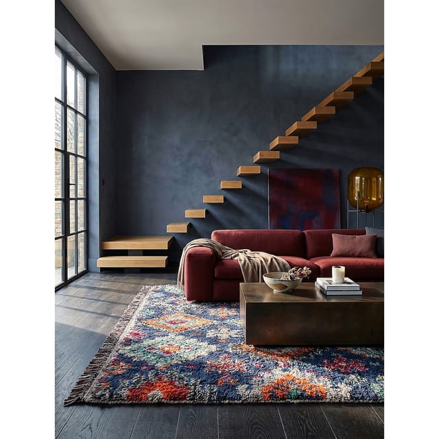 Shaggy-Teppich Boho Marineblau 133 x 190 cm - TAFRAUT Kadima Design