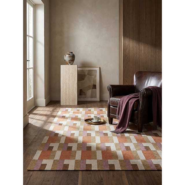 Teppich geometrisch Orange-Natur 120 x 170 cm - COQUET Kadima Design