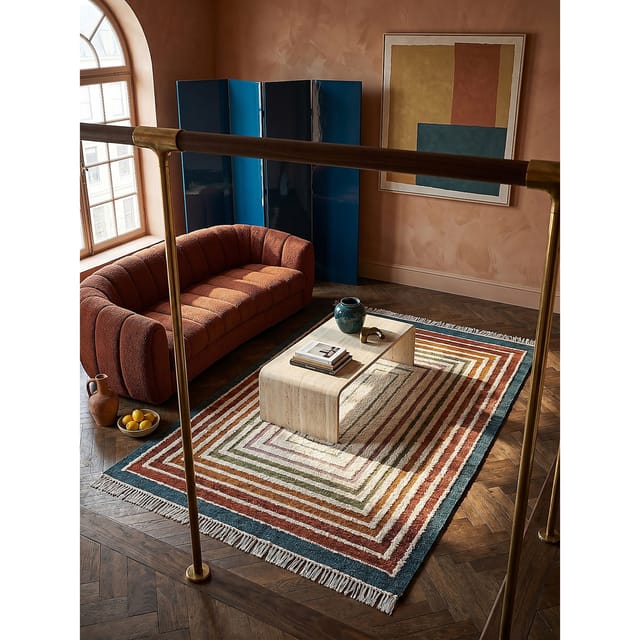 Flachgewebe-Teppich geometrisch Bunt 200 x 300 cm - FROND Kadima