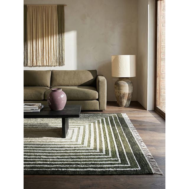 Flachgewebe-Teppich geometrisch Grün 160 x 230 cm - FROND Kadima